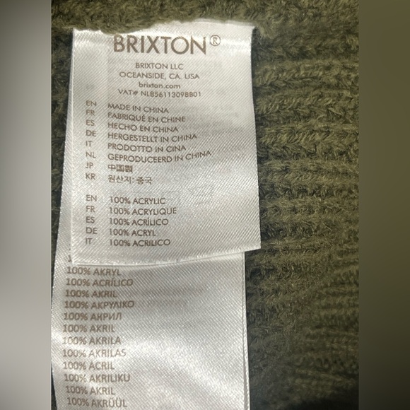 Brixton Green and Tan Crew Neck Sweater - Picture 6 of 7